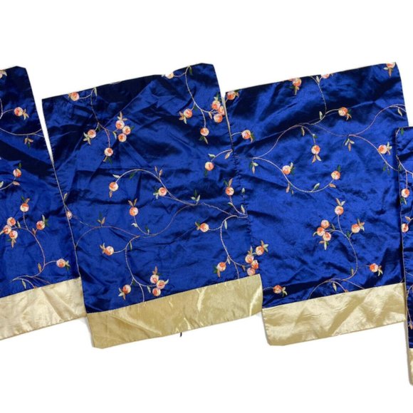 4 Silk Napkins Custom Made Placemats Table Blue - Picture 2 of 5